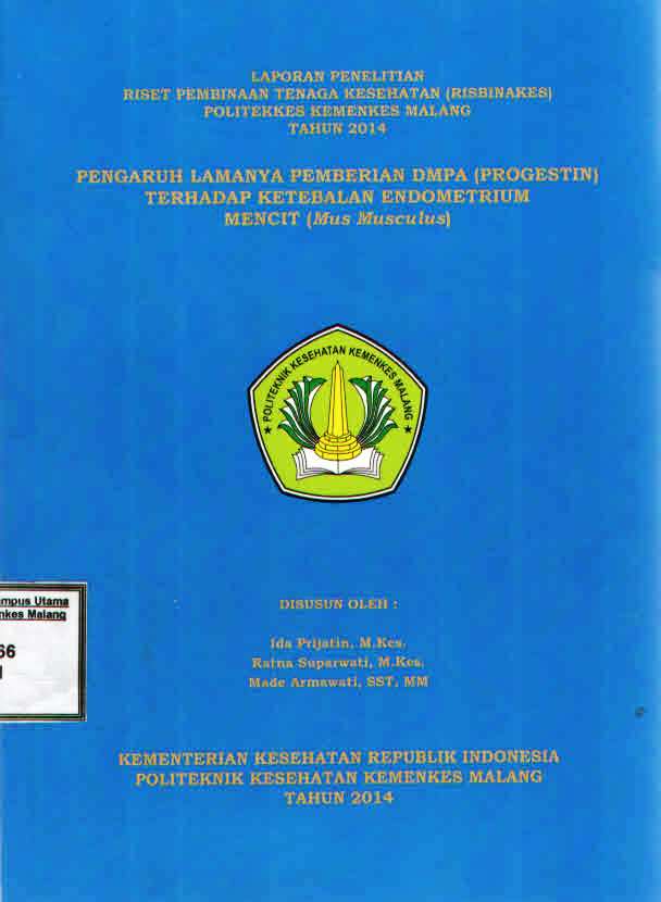 Cover PENGARUH LAMANYA PEMBERIAN DMPA(PROGESTIN) TERHADAP KETEBALAN ENDOMETRIUM MENCIT (Mus Musculus)