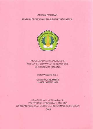 Cover MODEL APLIKASI REKAM MEDIS ASUHAN KEPERAWATAN BERBASIS WEB  DI RSI UNISMA MALANG
