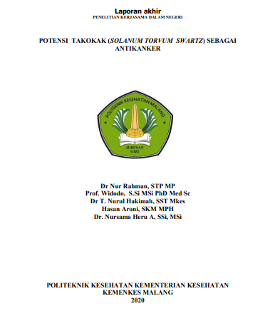 Cover POTENSI TAKOKAK (SOLANUM TORVUM SWARTZ) SEBAGAI ANTIKANKER