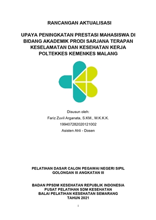 Cover UPAYA PENINGKATAN PRESTASI MAHASISWA DI BIDANG AKADEMIK PRODI SARJANA TERAPAN KESELAMATAN DAN KESEHATAN KERJA POLTEKKES KEMENKES MALANG