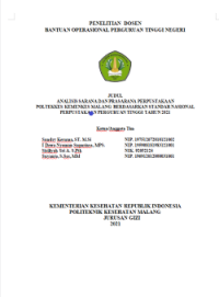 Cover ANALISIS SARANA DAN PRASARANA PERPUSTAKAAN POLTEKKES KEMENKES MALANG BERDASARKAN STANDAR NASIONAL PERPUSTAKAAN PERGURUAN TINGGI TAHUN 2021