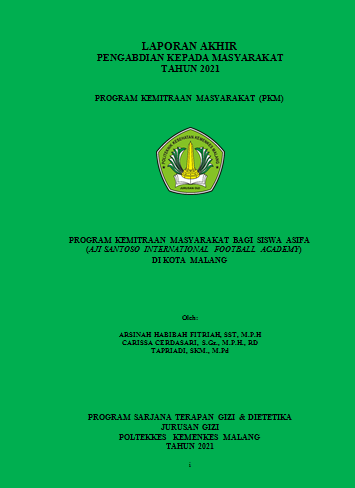 Cover PROGRAM KEMITRAAN MASYARAKAT BAGI SISWA ASIFA (AJI SANTOSO INTERNATIONAL FOOTBALL ACADEMY) DI KOTA MALANG
