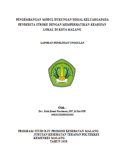 Cover PENGEMBANGAN MODUL DUKUNGAN SOSIAL KELUARGA PADA PENDERITA STROKE DENGAN MEMPERHATIKAN KEARIFAN LOKAL DI KOTA MALANG