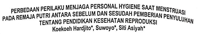 Cover Perbedaan Perilaku Menjaga Hygine