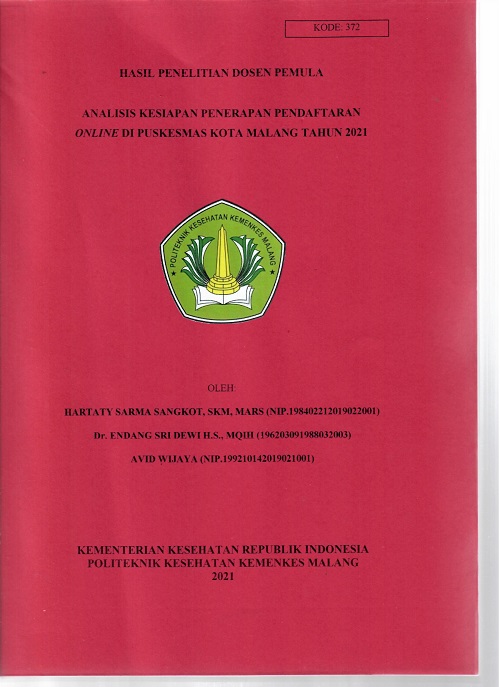 Cover ANALISIS KESIAPAN PENERAPAN PENDAFTARAN ONLINE DI PUSKESMAS KOTA MALANG TAHUN 2021