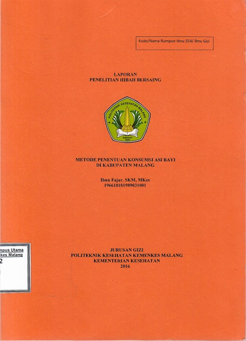 Cover Metode Penentuan Konsumsi ASI Bayi Di Kabupaten Malang