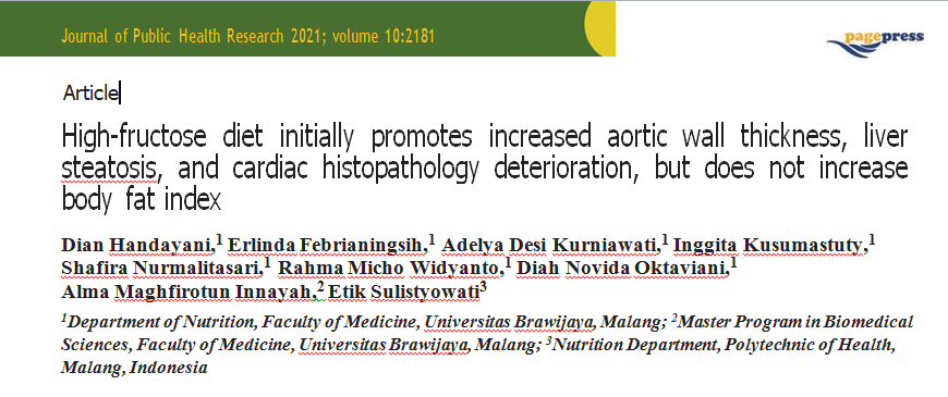 Cover High-fructose diet initially promotes increased aortic wall thickness, liver steatosis, and cardiac histopathology deterioration, but does not increase body fat index