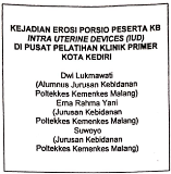 Cover Kejadian Erosi Porsio Peserta KB IUD