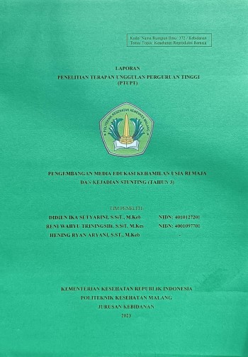 Cover ANALISIS KEHAMILAN USIA REMAJA DAN KEJADIAN STUNTING  PADA BALITA UMUR 24-59 BULAN