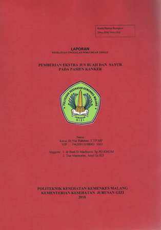Cover Pemberian Ekstra Jus dan Sayur pada Pasien Kanker