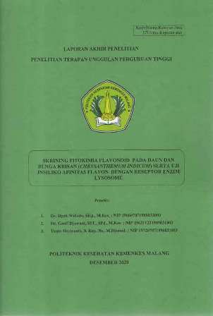 Cover Skrining Fitokimia Flavonoid Pada Daun Dan Bunga Krisan (Chrysanthemum Indicum) Serta Uji Insiliko Afinitas Flavon Dengan Reseptor Enzim Lysosome
