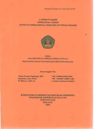 Cover ANALISIS PERAN LEMBAGA SEBAGAI UPAYA  PENANGGULANGAN STUNTING DI KABUPATEN MALANG