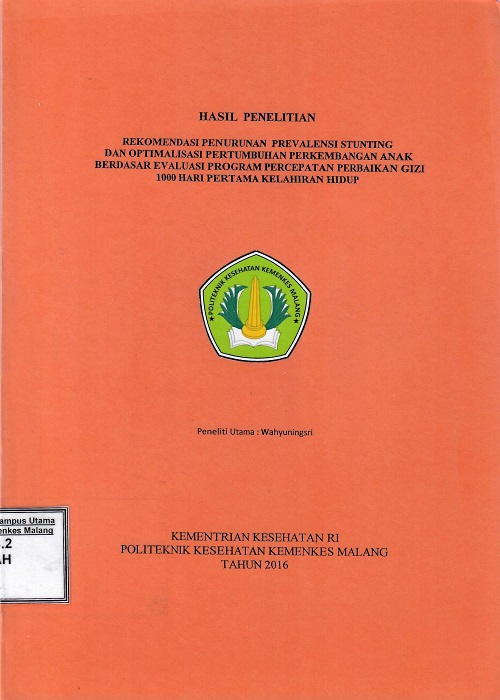 Cover REKOMENDASI PENURUNAN PREVALENSI STUNTING DAN OPTIMALISASI PERTUMBUHAN PERKEMBANGAN ANAK BERDASAR EVALUASI PROGRAM