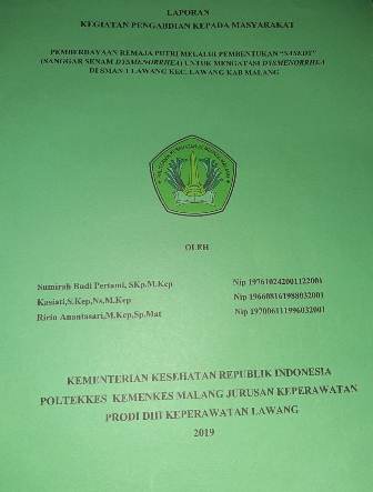 Cover PEMBERDAYAAN REMAJA PUTRI MELALUI PEMBENTUKAN “SASEDY” (SANGGAR SENAM DYSMENORRHEA) UNTUK MENGATASI DYSMENORRHEA DI SMAN 1 LAWANG