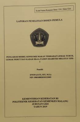 Cover PENGARUH MODEL KONSUMSI MAKAN TERHADAP LEMAK TUBUH, LEMAK PERUT DAN KADAR HbA1c PASIEN DIABETES MELITUS TIPE-2