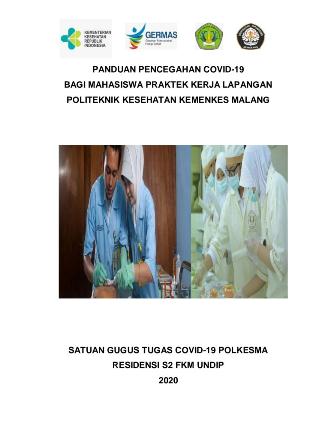Cover PANDUAN PENCEGAHAN COVID-19 BAGI MAHASISWA PRAKTEK KERJA LAPANGAN POLITEKNIK KESEHATAN KEMENKES MALANG