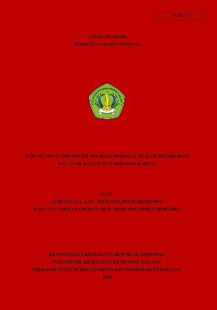 Cover PERANCANGAN PROTOTIPE APLIKASI PERSONAL HEALTH RECORD BAYI DAN ANAK BALITA DI PUSKESMAS BARENG