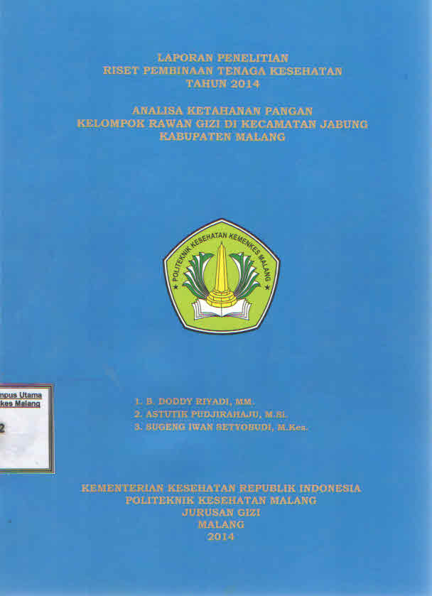 Cover Analisa Ketahanan Pangan Kelompok Rawan Gizi di Kecamatan Jabung Kabupaten Malang