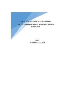 Cover SURVEI KEPUASAN LAYANAN PEMUSTAKA PERPUSTAKAAN POLTEKKES KEMENKES MALANG TAHUN 2019