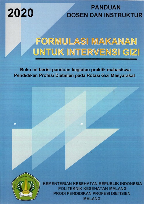 Cover Panduan Dosen Dan Instruktur Fotrmulasi Makanan Untuk Intervensi Gizi