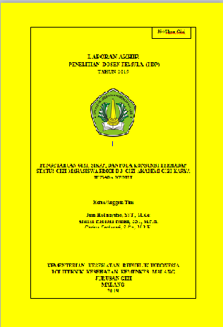 Cover PENGETAHUAN GIZI, SIKAP, DAN POLA KONSUMSI TERHADAP  STATUS GIZI MAHASISWA PRODI D-3  GIZI AKADEMI GIZI KARYA HUSADA KEDIRI