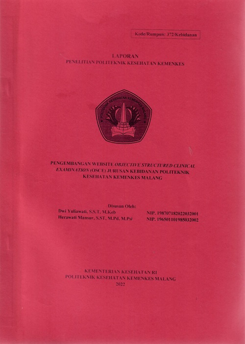 Cover PENGEMBANGAN WEBSITE OBJECTIVE STRUCTURED CLINICAL  EXAMINATION (OSCE) JURUSAN KEBIDANAN POLITEKNIK  KESEHATAN KEMENKES MALANG